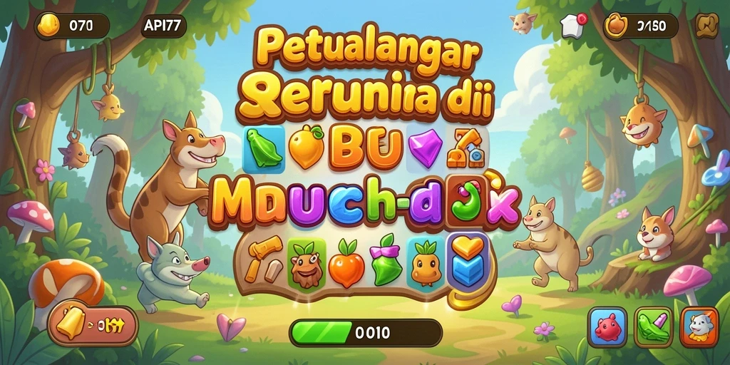 Tangkapan layar utama API77 menampilkan gameplay seru Match-3 yang penuh warna.
