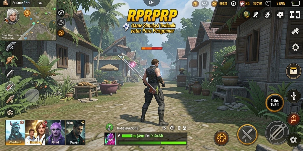 Tampilan gameplay RPRPRP menunjukkan dunia simulasi yang interaktif dan mendalam.