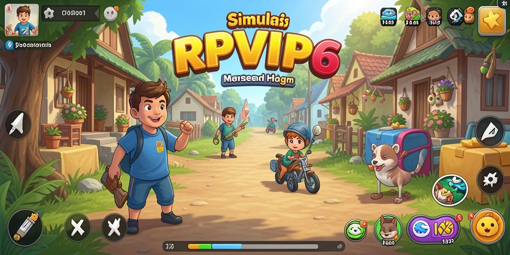 Screenshot gameplay RPVIP6 menampilkan dunia simulasi yang kaya dan detail.