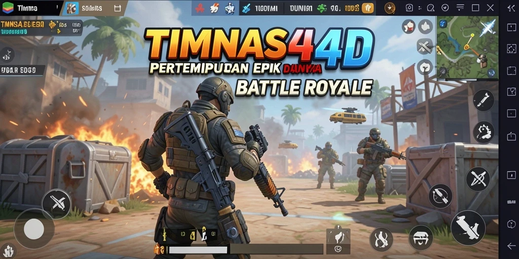 Tampilan gameplay seru dalam TIMNAS4D Battle Royale.